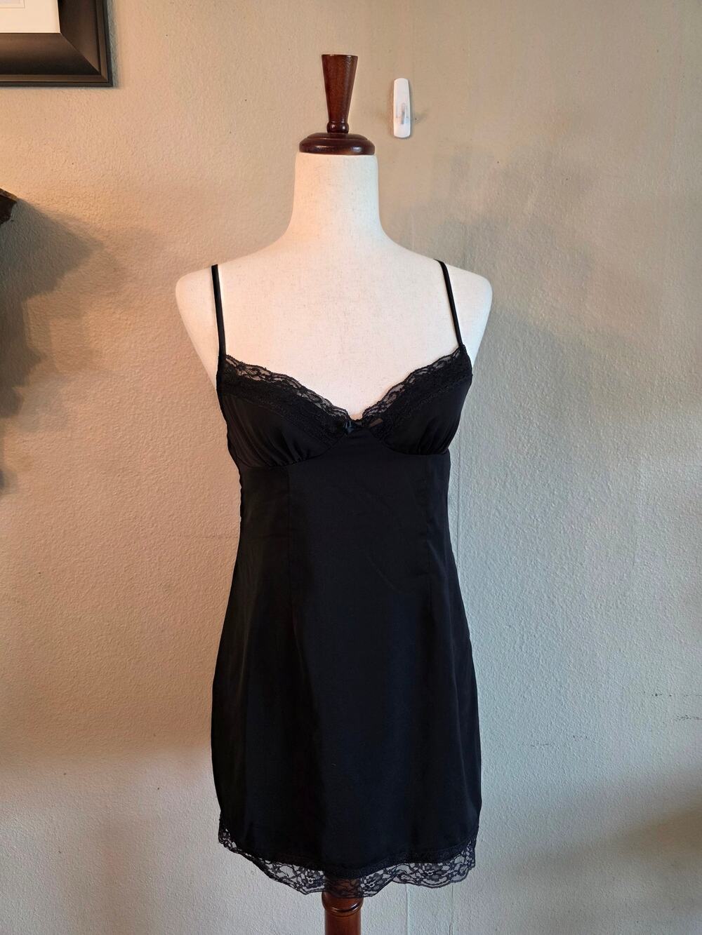 Princess Polly Women's Black Slip Lace Mini Dress Gothic Grunge 90's SZ 6